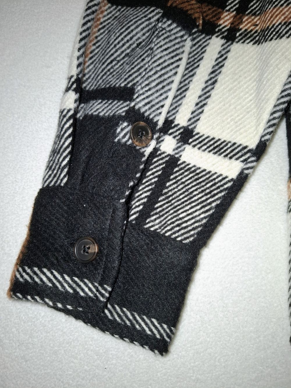 VSTR Lightweight Plaid Shirt Jacket - Black, White & Brown - Picture 7 of 11